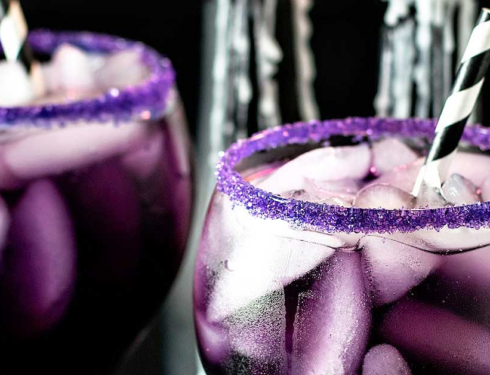 Two Lilac Vodka Cocktails